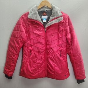 Columbia Women's Fuchsia Hot Pink Quilted Puffer Jacket With Mock Neck